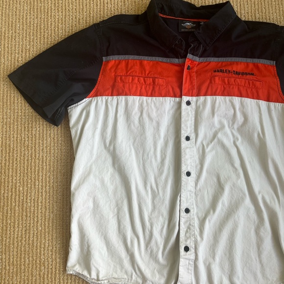 Harley-Davidson Men's Performance Vented Colorblock Shirt Orange Black SZ 2XL - Picture 5 of 12